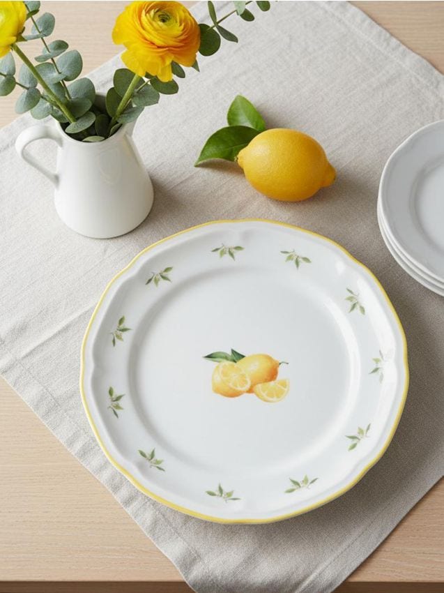 Sinsay - Farfurie ceramică cu imprimeu - galben