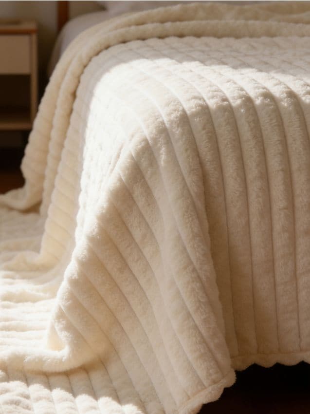 Sinsay - Cuvertură de pat cu textură striată - crem