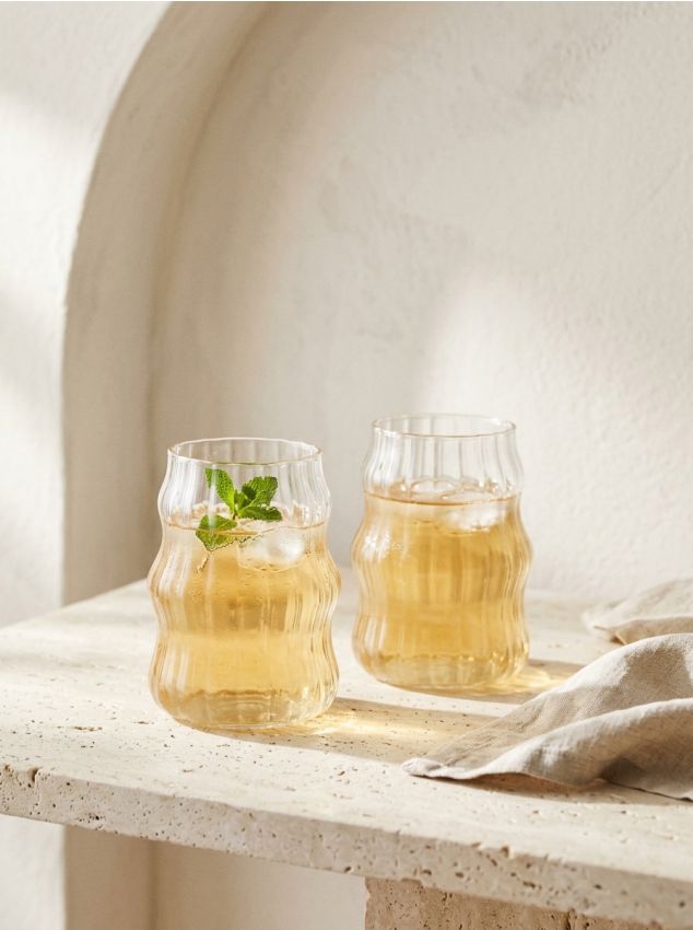 Sinsay - Pahare striate 2 bucăți - clear
