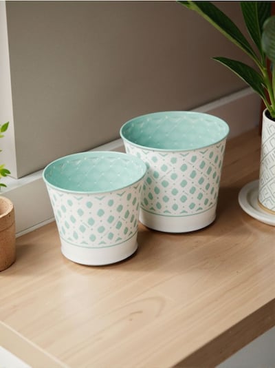 Metalne saksije set 2 komada