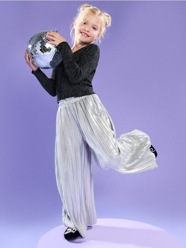 Sinsay - Pantaloni wide leg - argintiu