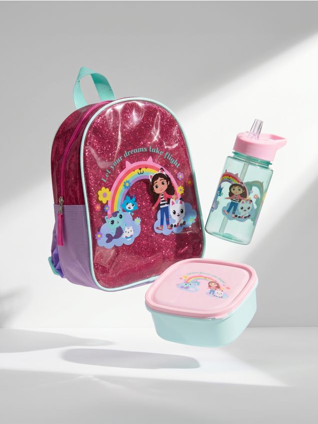 Sinsay - Set: rucsac, sticlă pentru apă și lunchbox Gabbys Dollhouse 3 pack - multicolor