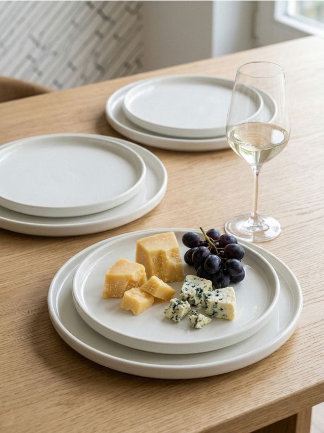 Sinsay - Farfurii ceramice set 2 bucăți - alb