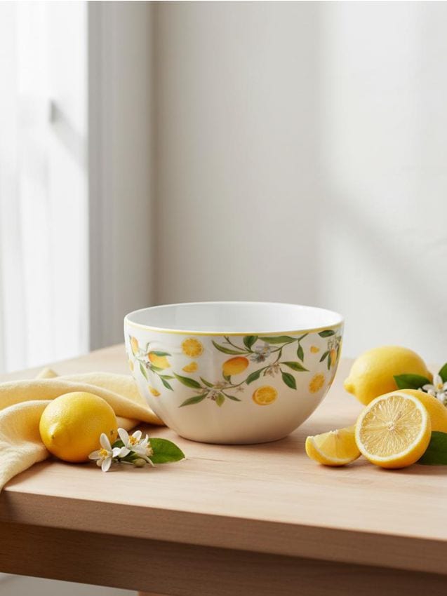 Sinsay - Bol ceramic cu imprimeu - galben