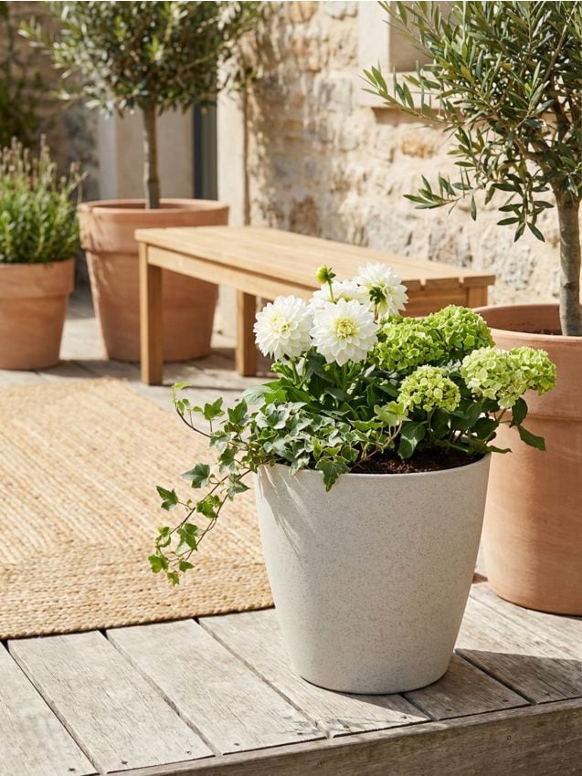 Sinsay - Ghiveci cu suprafață texturată - crem