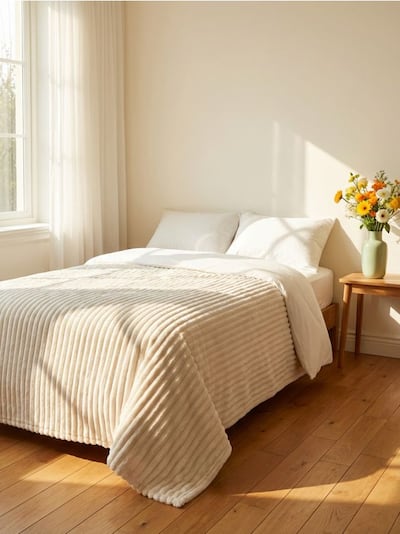 Покривало на ліжко з ребристою фактурою