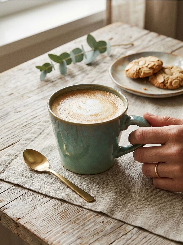 Sinsay - Cană ceramică cu toartă - verde-pal