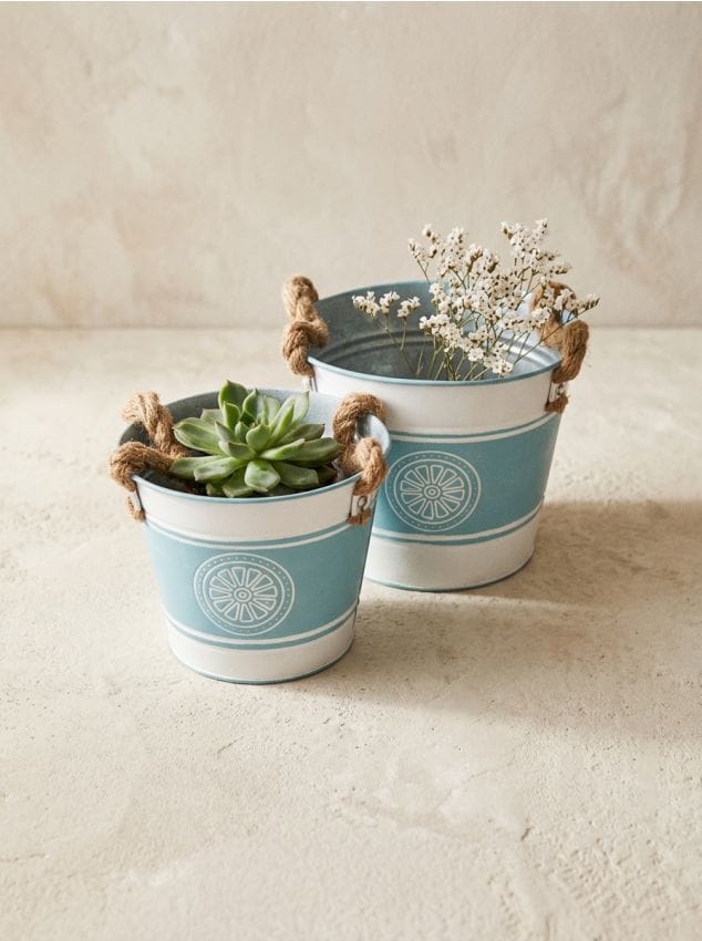 Sinsay - Ghivece metalice set 2 bucăți - light blue