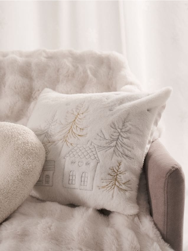 Sinsay - Obliečka na vankúš s vianočným motívom - biela