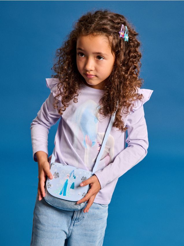 Sinsay - Malá kabelka s dlhým remienkom Frozen - svetlomodrá