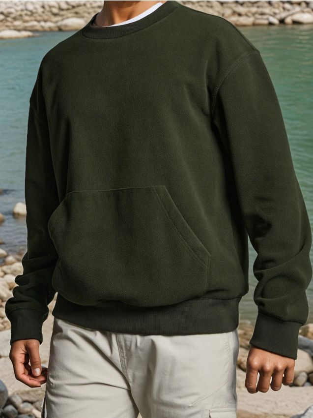 Sinsay - Mikina crewneck - tmavozelená