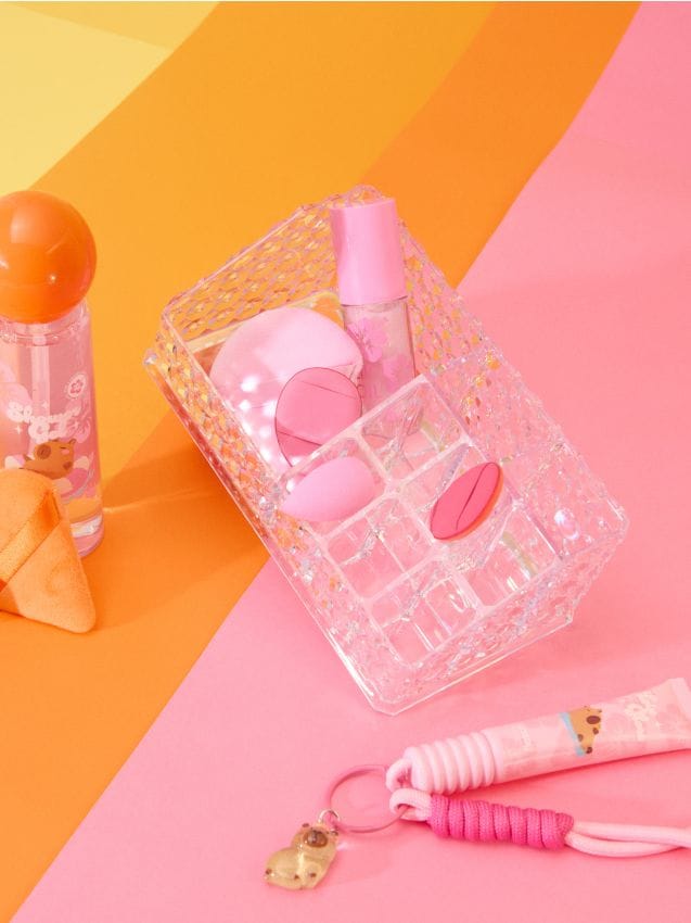 Sinsay - Organizator transparent pentru cosmetice cu compartimente - clear