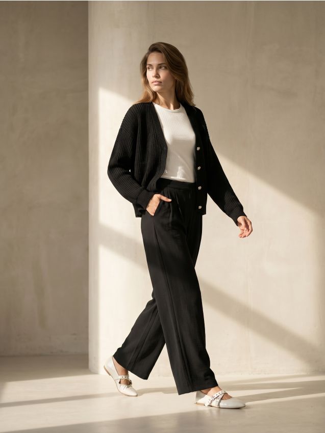 Sinsay - Cardigan cu nasturi decorativi - negru