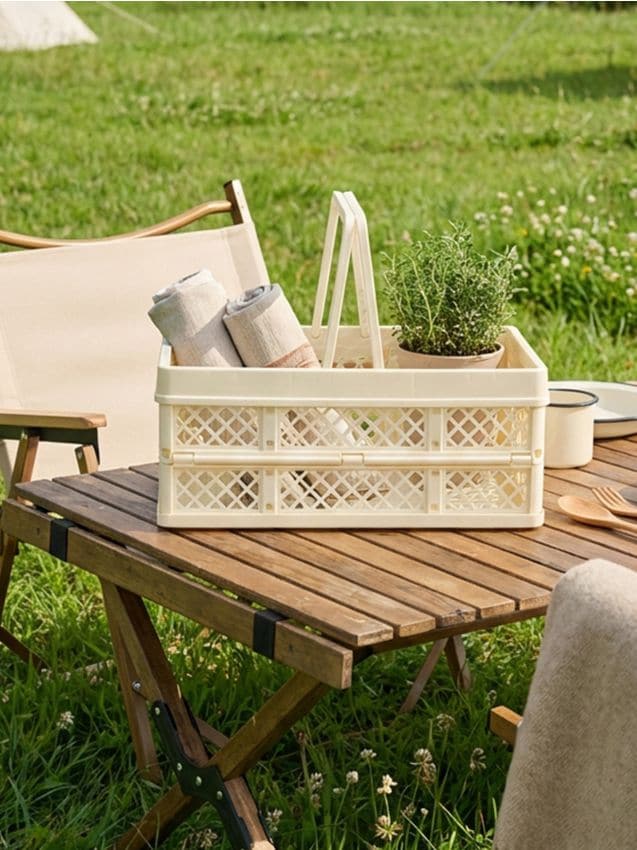 Sinsay - Ladă pliabilă cu mânere - galben-deschis