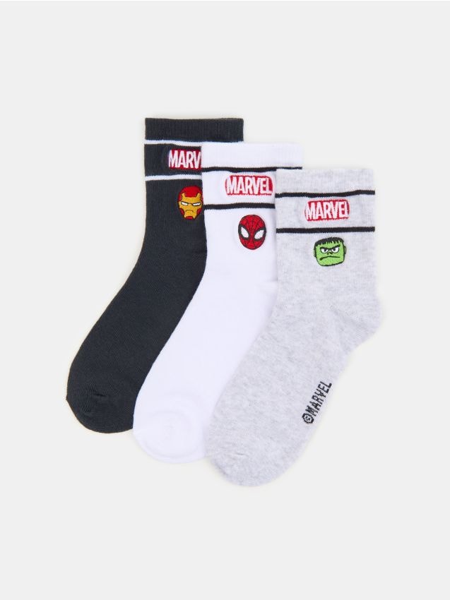 Sinsay - Șosete cu broderie 3 pachet Marvel - multicolor