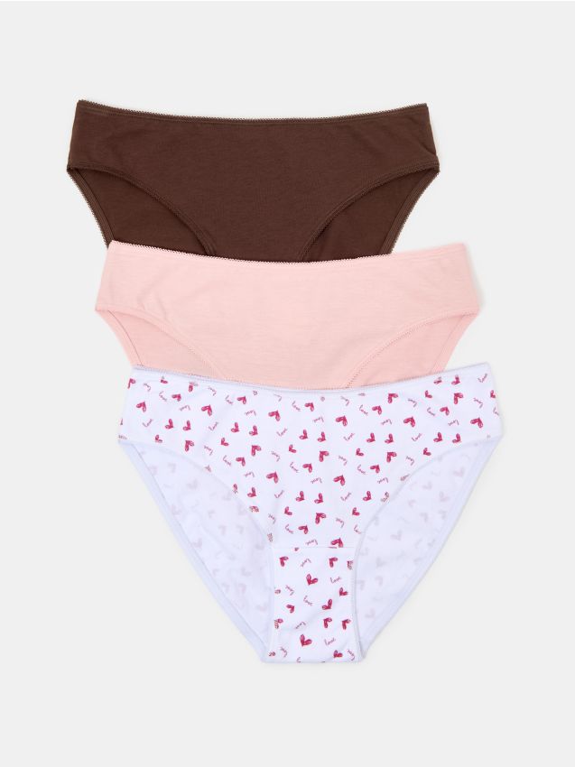Sinsay - Chiloți tip bikini din bumbac, set de 3 - multicolor