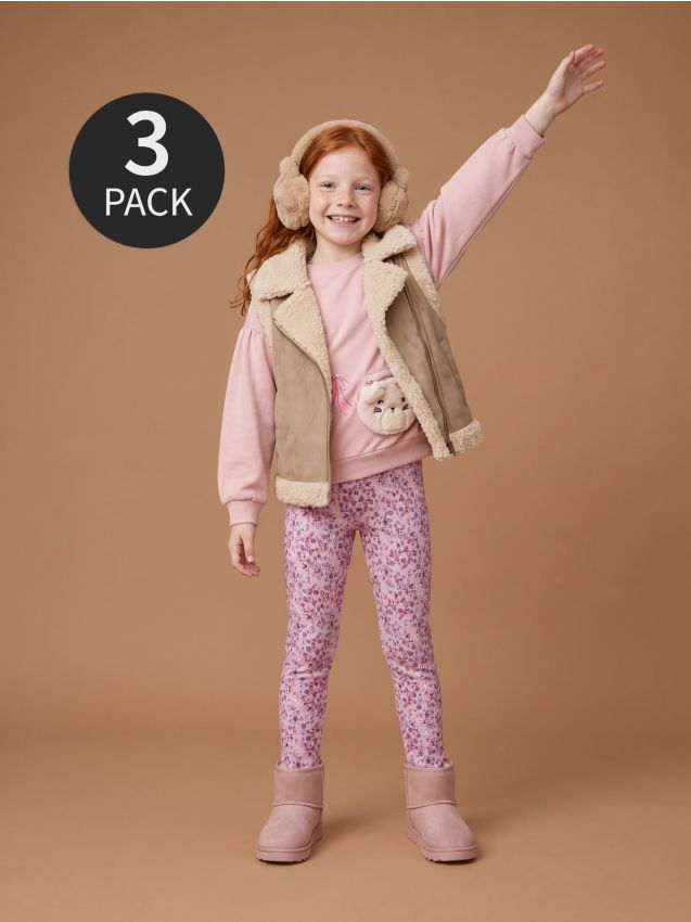 Sinsay - Colanți din bumbac cu motiv floral și buline 3 pack - multicolor