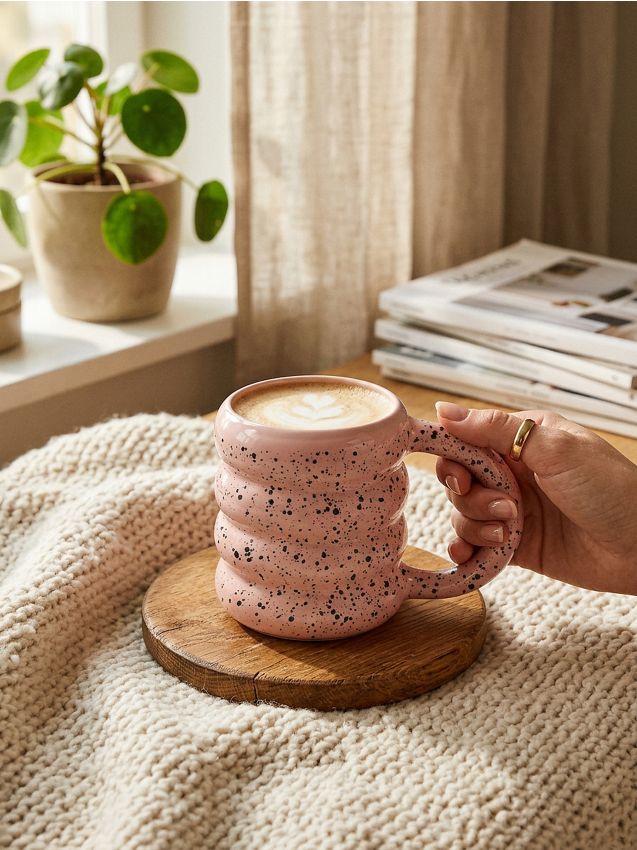 Sinsay - Cană cu model stropit - roz-pastel