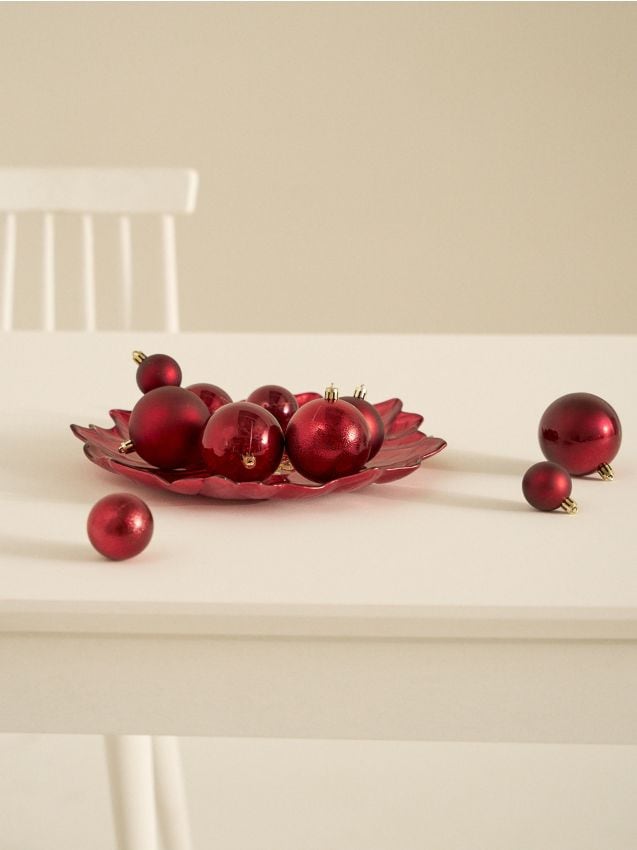 Sinsay - Balenie 60 vianočných ozdôb - bordová