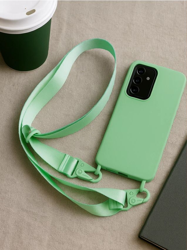 Sinsay - Puzdro na Samsung S24, S24 Ultra na šnúrke - green spruce