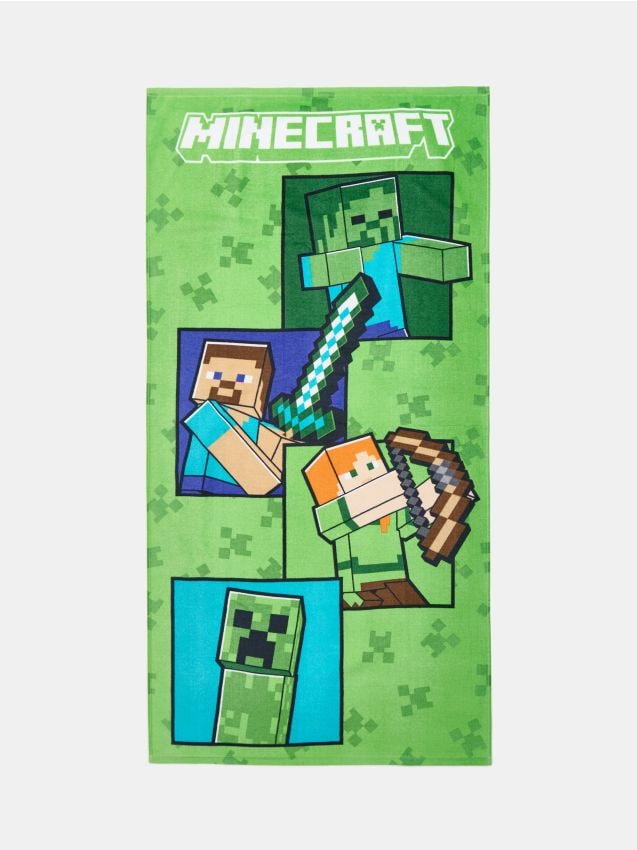 Sinsay - Prosop de baie pentru copii din bumbac Minecraft - verde