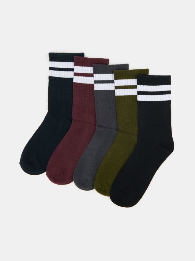Sinsay - Șosete din Bumbac cu Dungi, Set de 5 - multicolor
