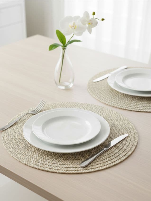 Sinsay - Set de 2 suporturi de masă rotunde împletite - bej