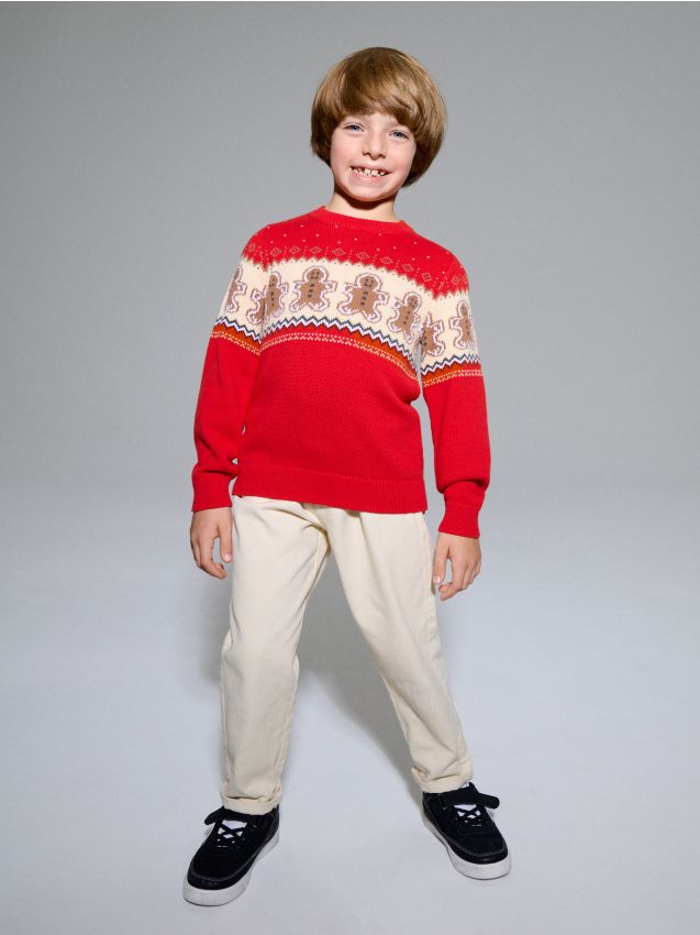 Sinsay - Sveter s vianočným motívom - červená