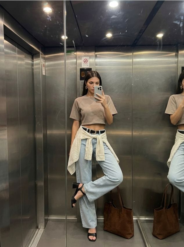 Sinsay - Tricou cu mânecă scurtă - bej