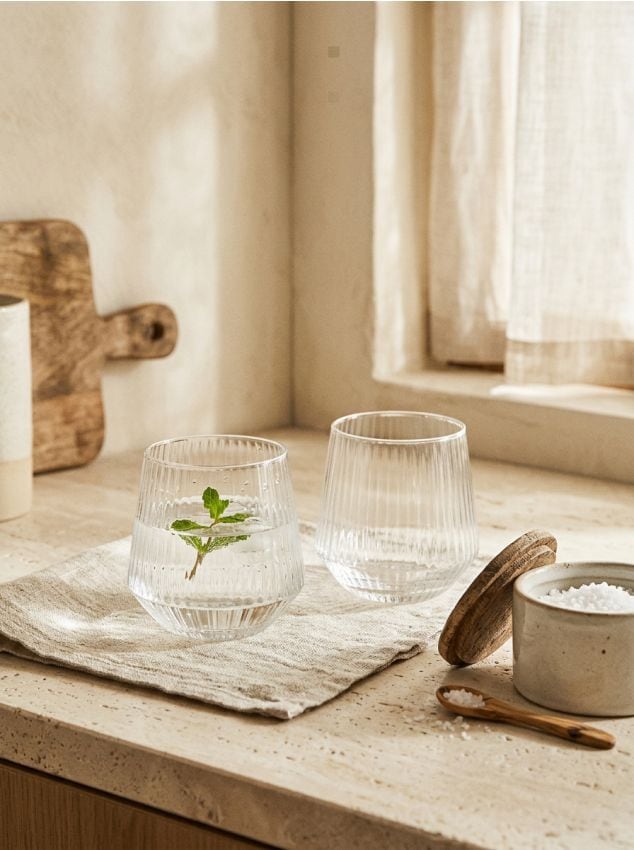 Sinsay - Pahare striate 2 bucăți - clear