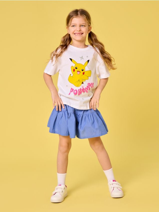 Sinsay - Tričko s dlhými rukávmi Pokémon - krémová