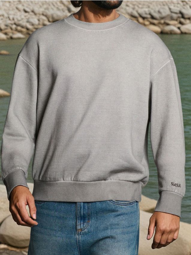 Sinsay - Hanorac crewneck - gri-maroniu