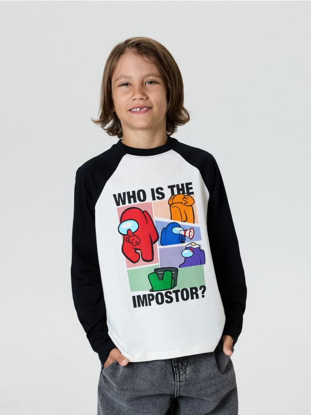Sinsay - Tricou cu mânecă lungă Among Us - multicolor