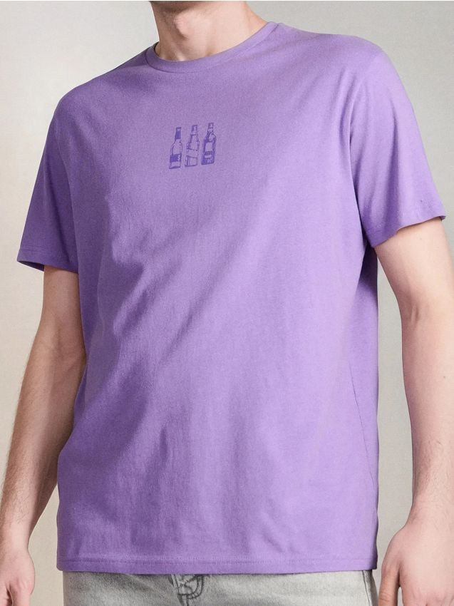 Sinsay - Tricou din bumbac cu imprimeu - violet-prună