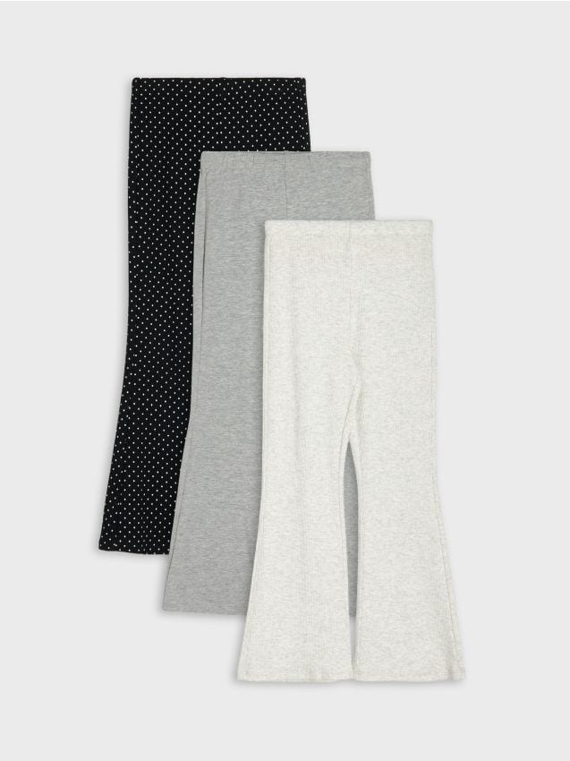 Sinsay - Colanți din bumbac flare 3 pack - multicolor