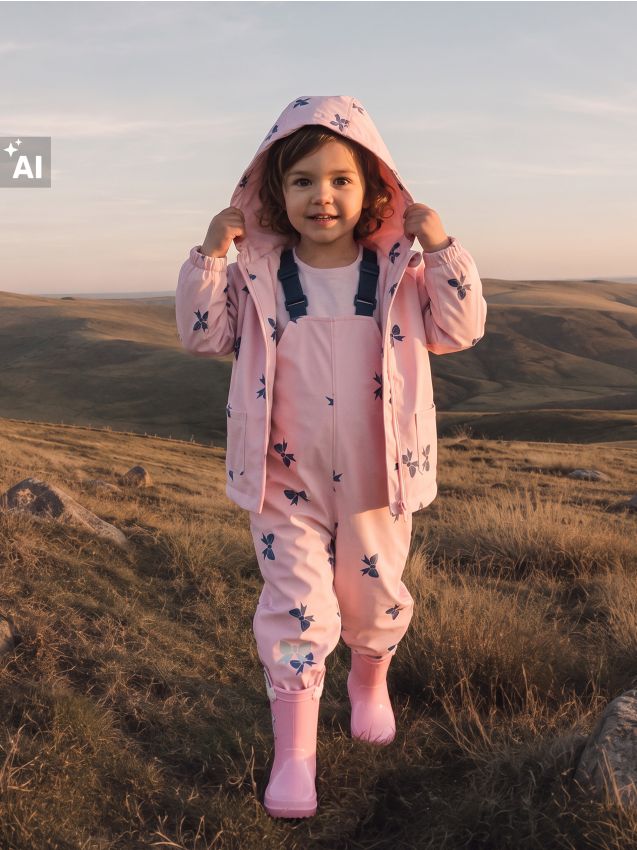 Sinsay - Geacă cu glugă și elemente reflectorizante cu motiv de funde - roz-pastel