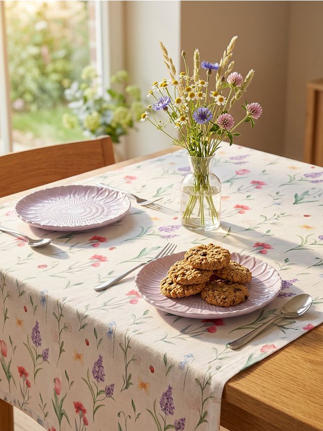 Sinsay - Față de masă cu motiv floral - alb