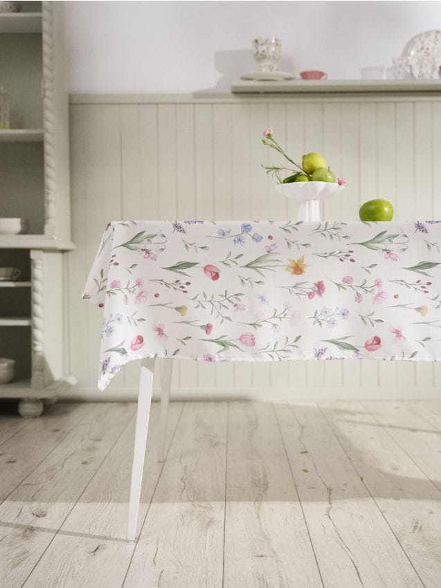 Sinsay - Față de masă cu motiv floral - alb