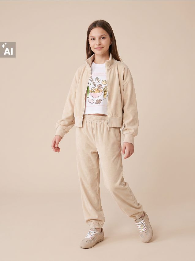 Sinsay - Bluză sport oversized cu garnituri striate - bej