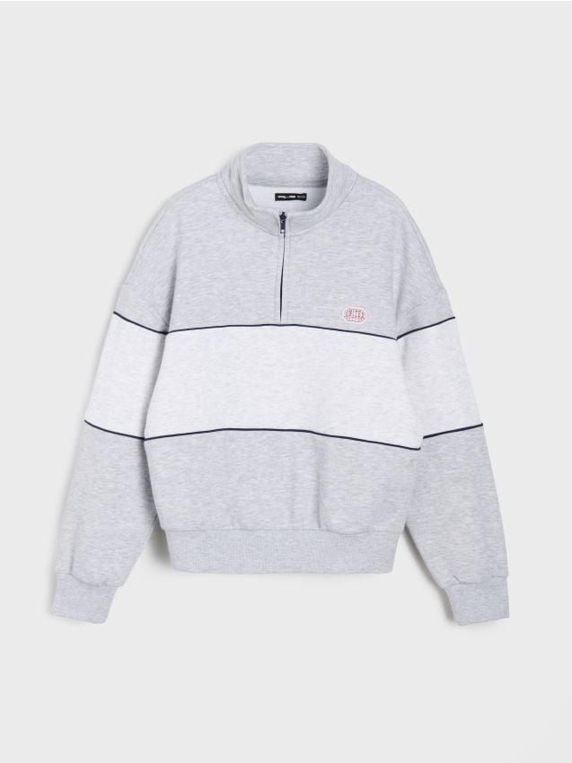 Sinsay - Hanorac half-zip cu guler tip stănd - multicolor