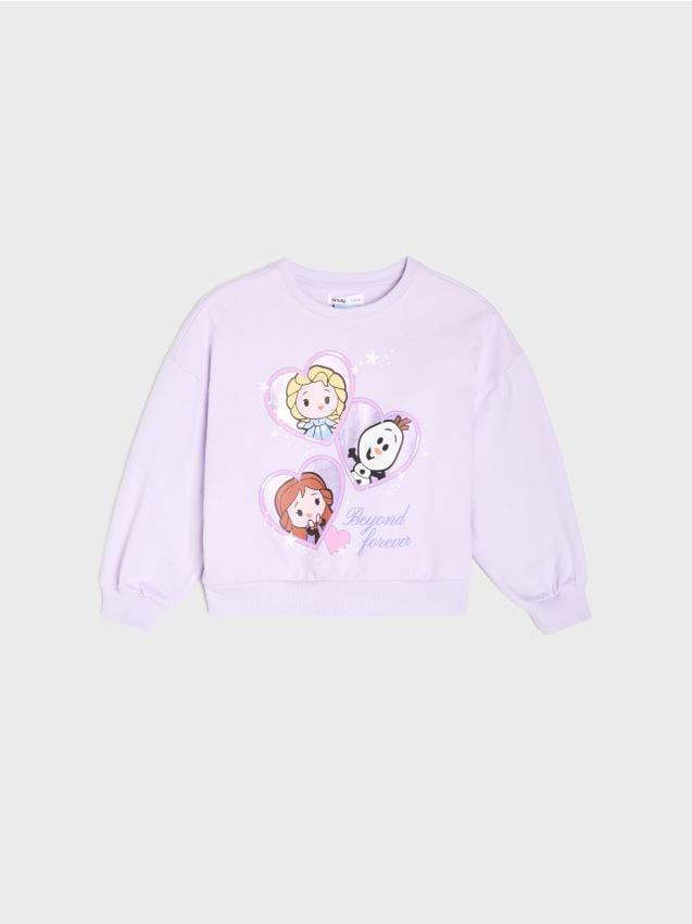 Sinsay - Bluză crewneck cu imprimeu Frozen - lavand