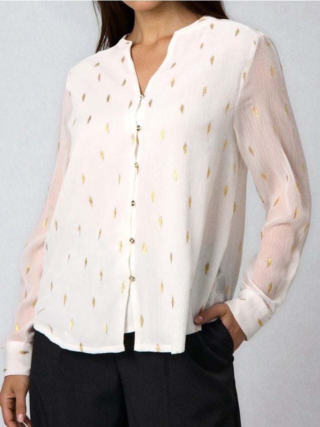 Sinsay - Košeľa s metalickým vzorom - viacfarebná