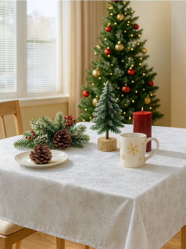 Sinsay - Vianočný obrus so vzorom snehovej vločky - strieborná