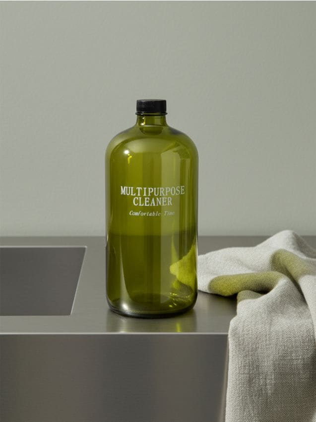 Sinsay - Sticlă de sticlă pentru soluție de curățare - verde-pal