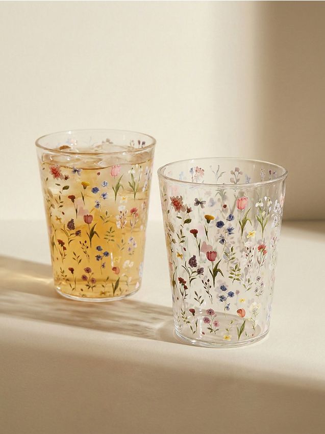 Sinsay - Pahare cu model floral 2 pack - multicolor