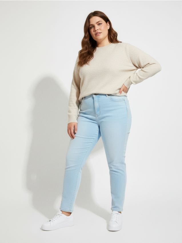 Sinsay - Blugi mom fit plus size - albastru