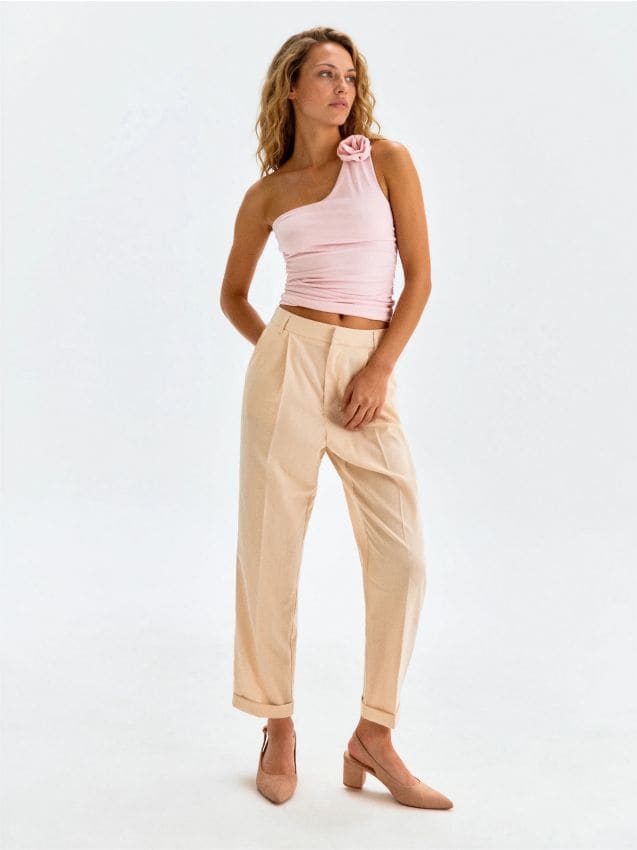 Sinsay - Pantaloni țigaretă - bej