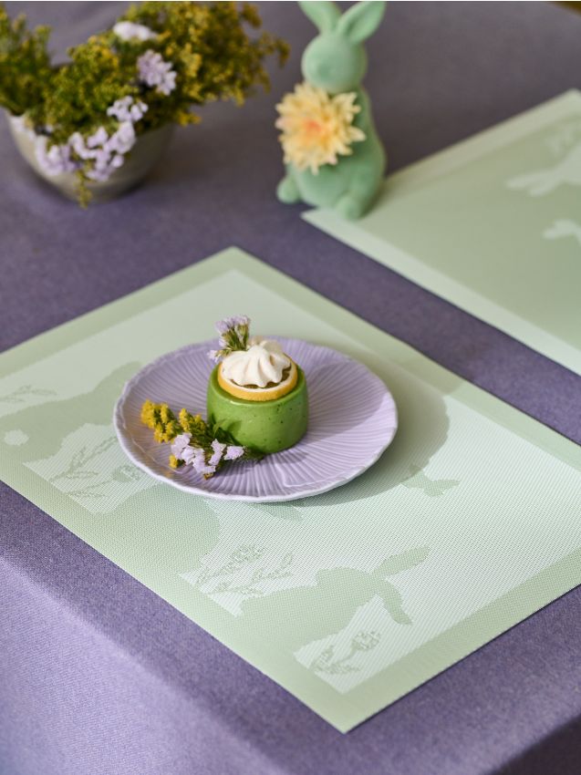 Sinsay - Set de suporturi de masă de Paște cu iepurași 2 buc. - verde-pal