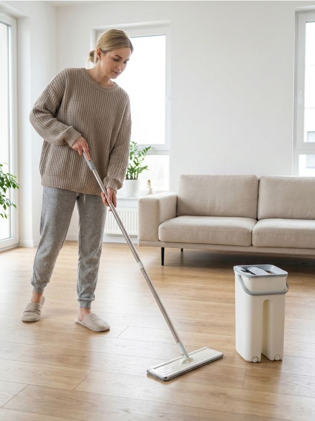 Sinsay - Mop cu găleată - crem