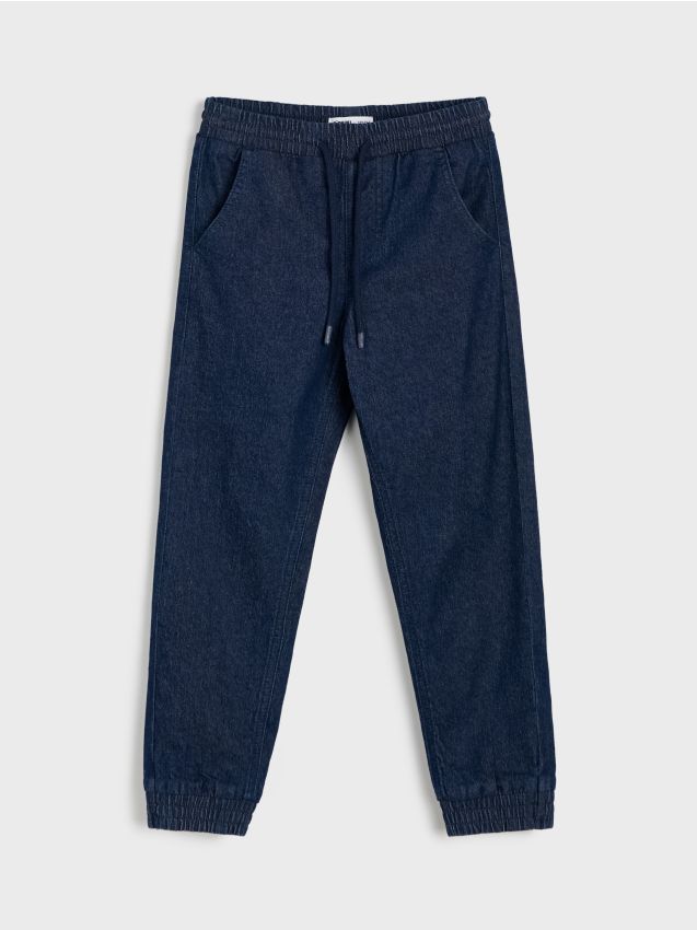 Sinsay - Blugi jogger cu efect spălat - bleumarin